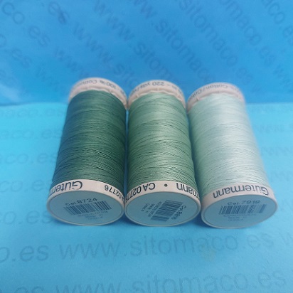 SET 3 BOBINAS GUTERMAN ACOLCHADO 200m  VERDES 8816, 7918, 8724
